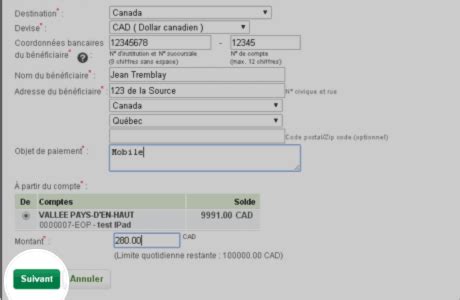 comment faire un virement bancaire desjardins|Virement international .